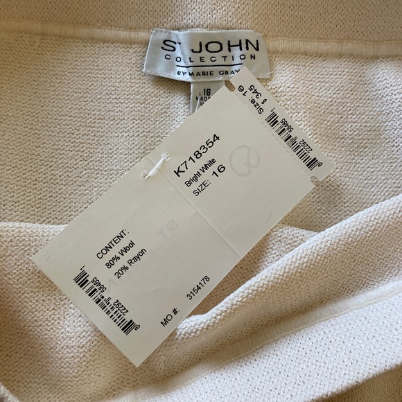 NWT - ST JOHN EVENING Crystal Embelished Knit Jacket & Ivory Skirt Size 16 - Picture 11 of 11